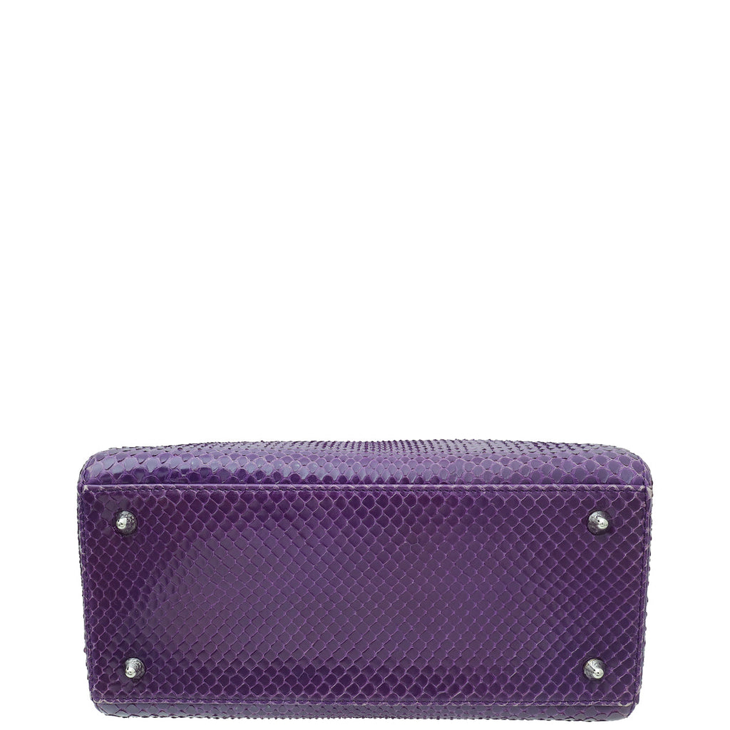 Christian Dior Violet Python Lady Dior Medium Bag