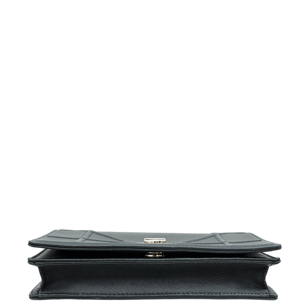 Christian Dior Black Diorama Wallet On Chain