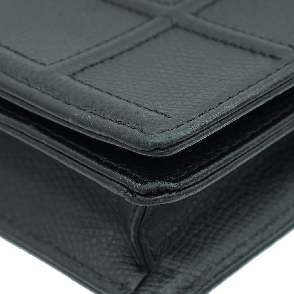 Christian Dior Black Diorama Wallet On Chain