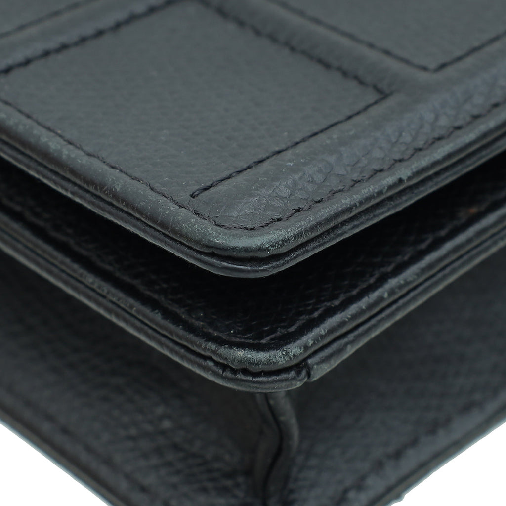 Christian Dior Black Diorama Wallet On Chain