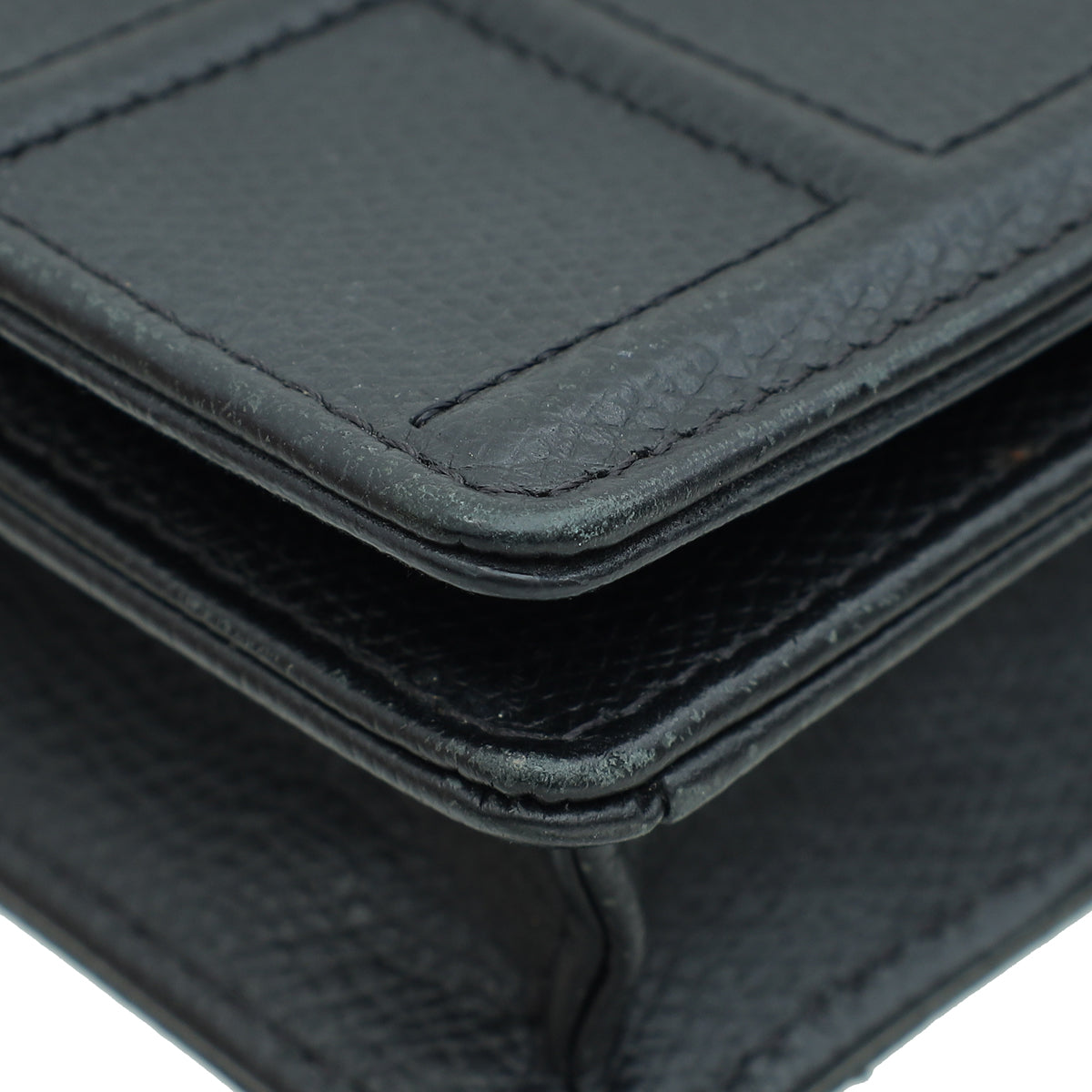 Christian Dior Black Diorama Wallet On Chain