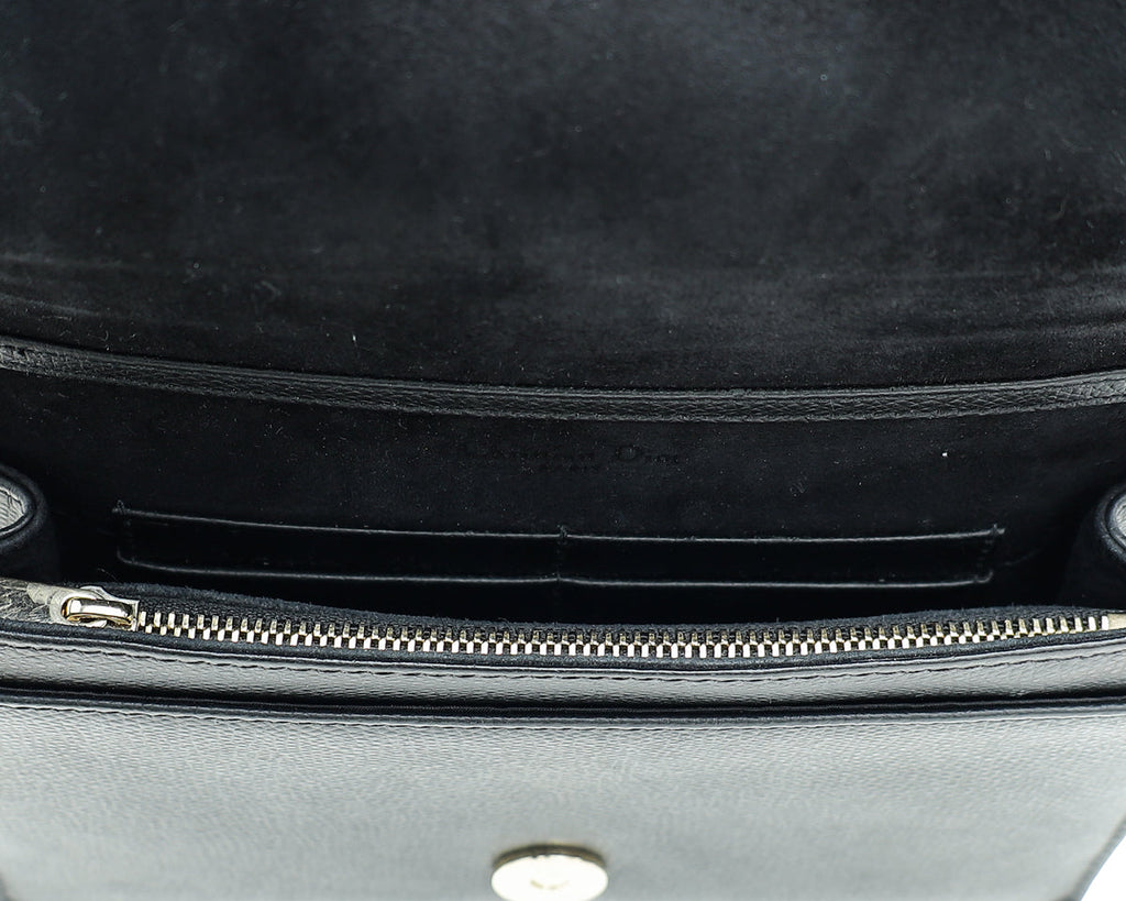 Christian Dior Black Diorama Wallet On Chain