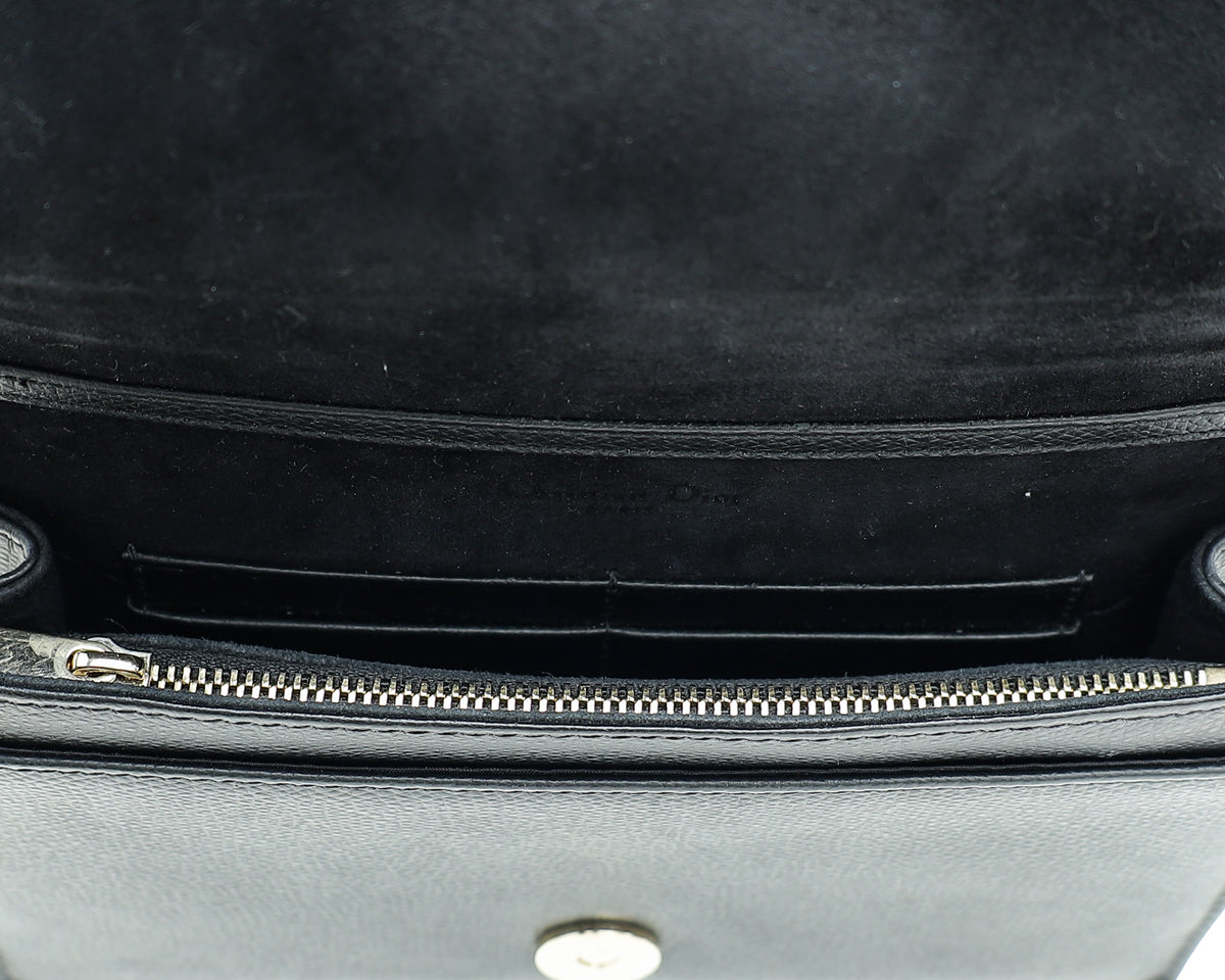 Christian Dior Black Diorama Wallet On Chain