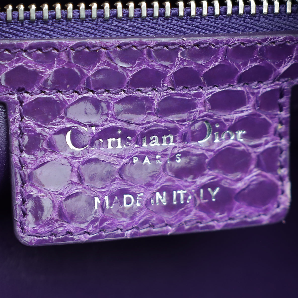 Christian Dior Violet Python Lady Dior Medium Bag