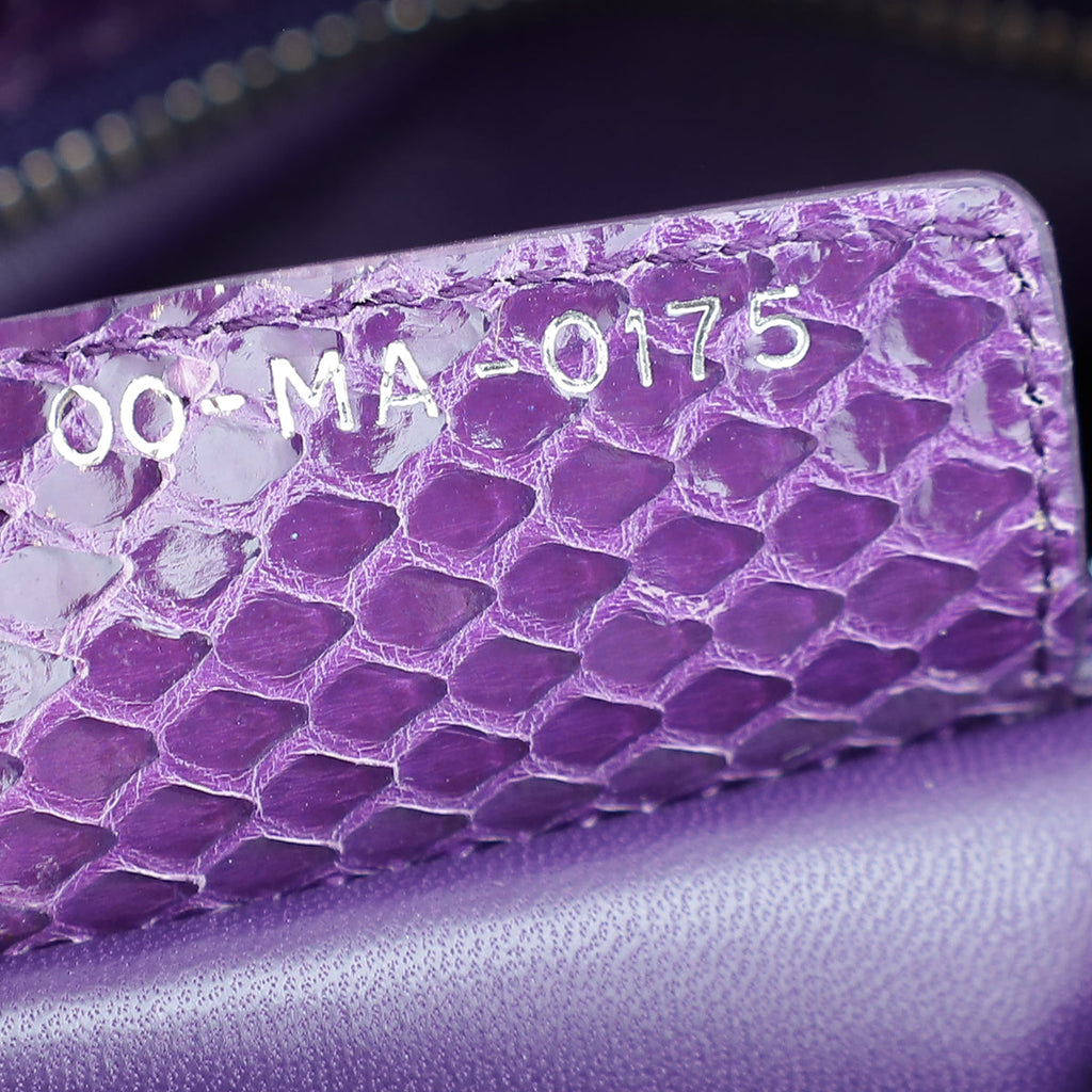 Christian Dior Violet Python Lady Dior Medium Bag