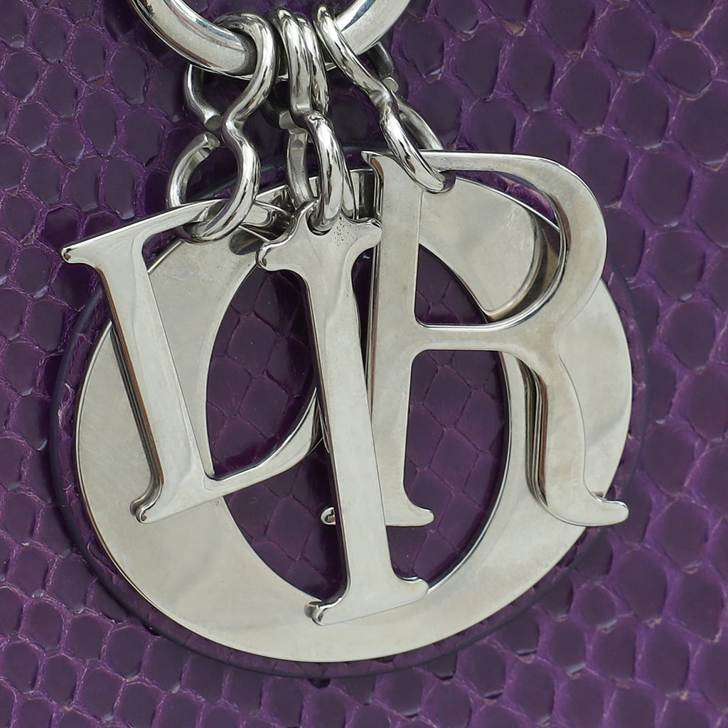Christian Dior Violet Python Lady Dior Medium Bag