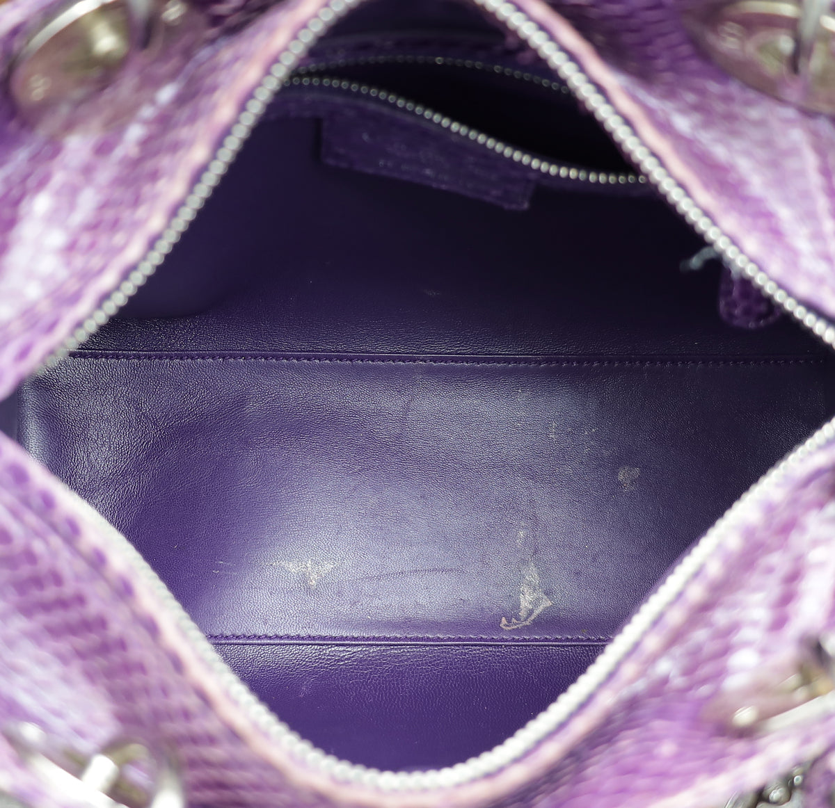 Christian Dior Violet Python Lady Dior Medium Bag