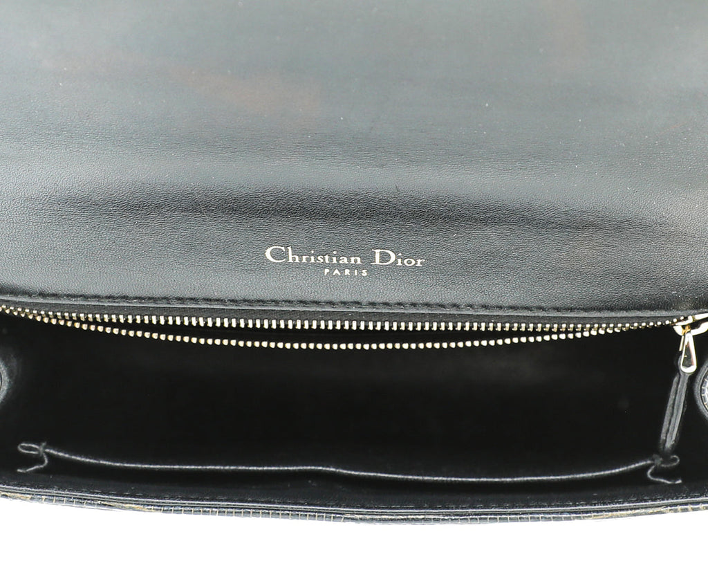 Christian Dior Bicolor Lizard Diorama Medium Bag