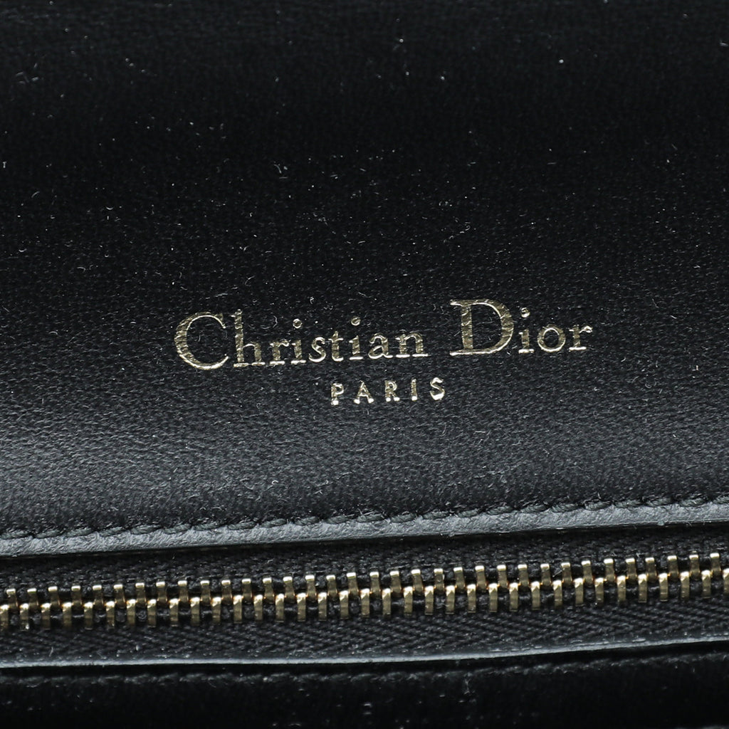 Christian Dior Black Lizard Diorama Medium Bag