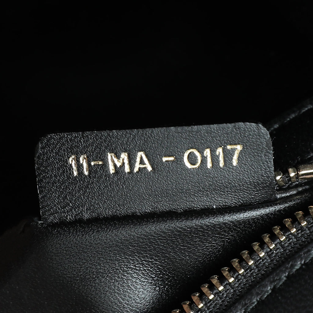 Christian Dior Black Lizard Diorama Medium Bag