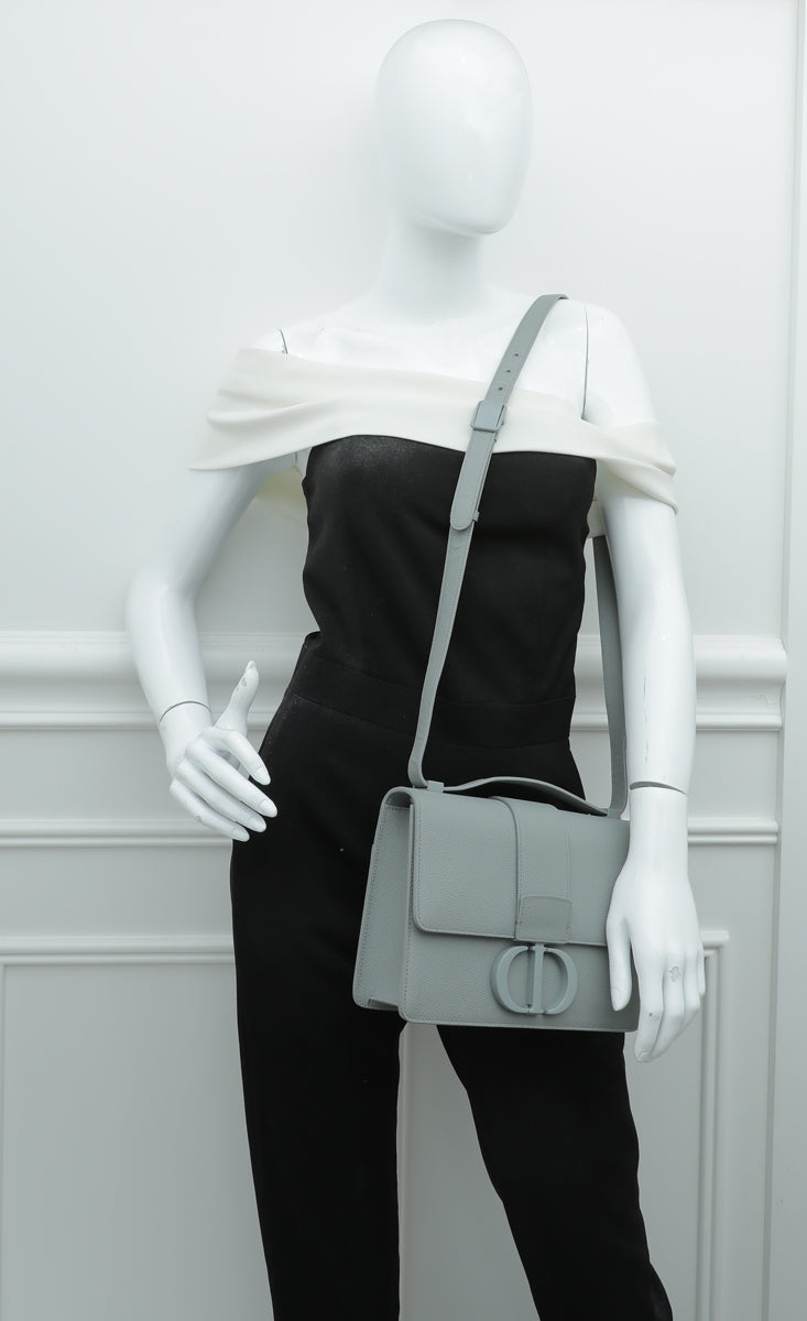 Christian Dior Grey 30 Montaigne Ultra Matte Strap Medium Bag