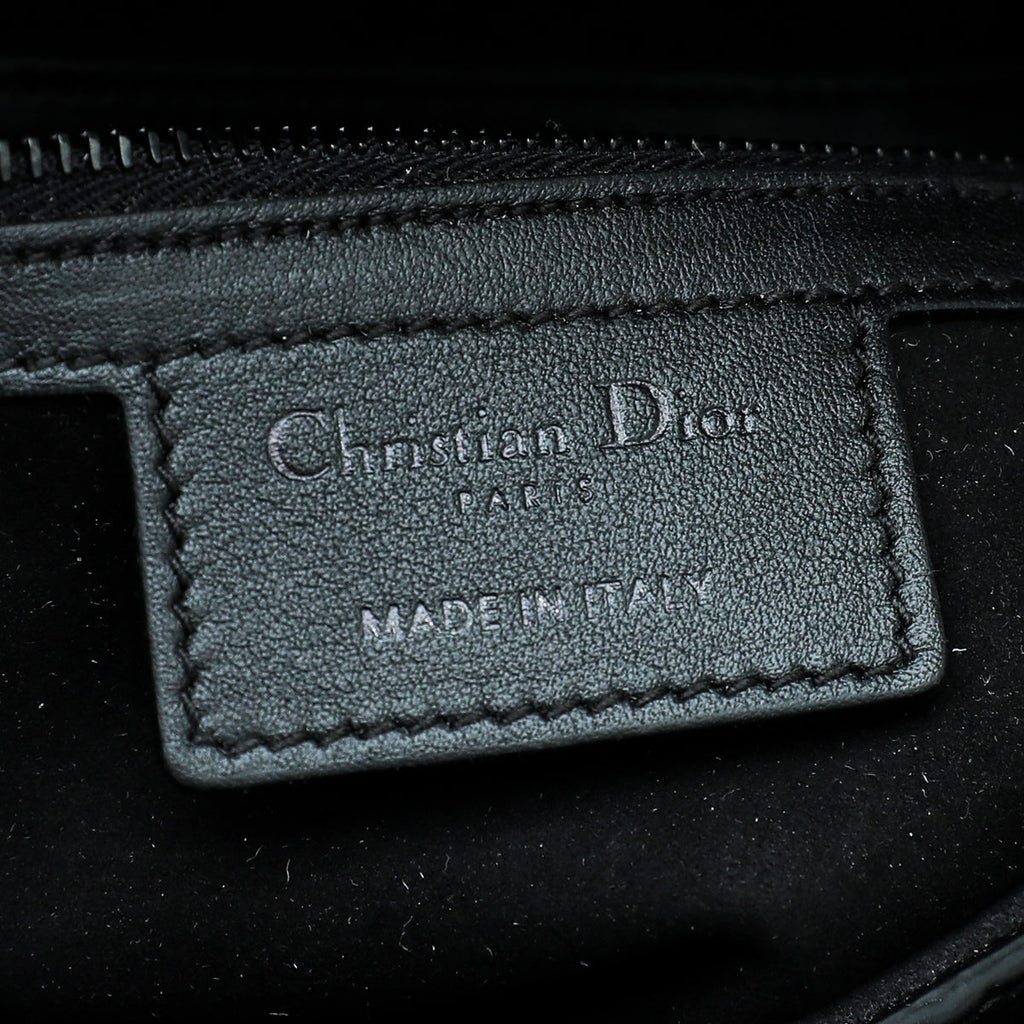 Christian Dior Black Oblique Embossed Saddle Medium Bag