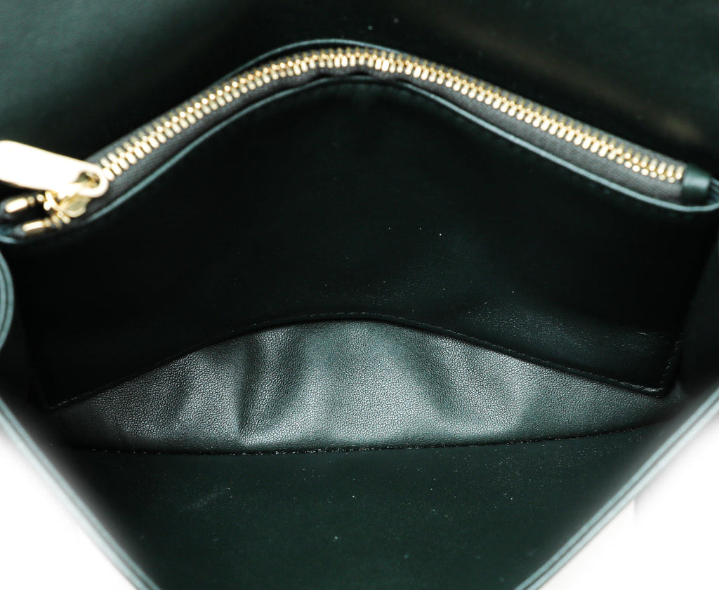 Christian Dior Forest Green Lady Dior Chain Pouch