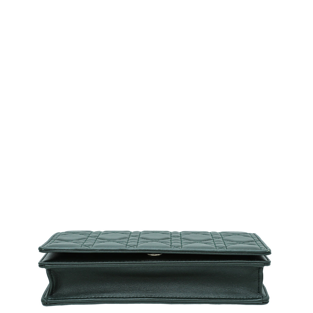 Christian Dior Forest Green Lady Dior Chain Pouch