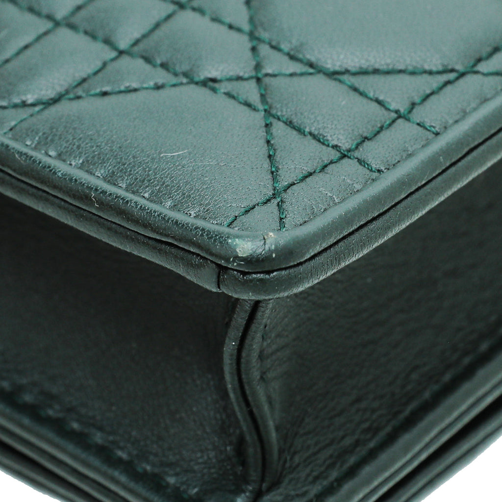 Christian Dior Forest Green Lady Dior Chain Pouch
