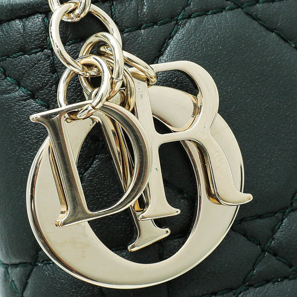Christian Dior Forest Green Lady Dior Chain Pouch