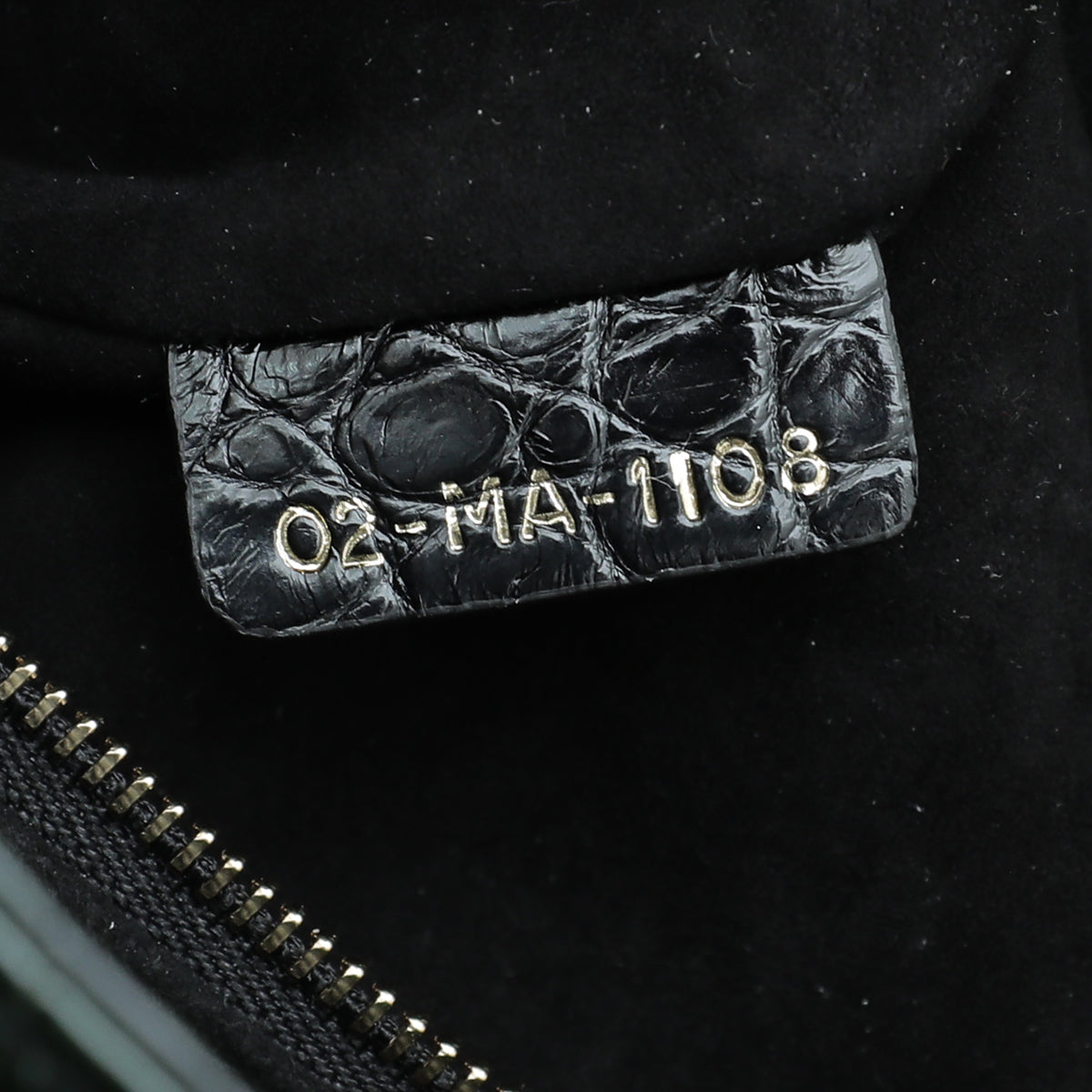 Christian Dior Black Forest Green Lady Dior Alligator Medium Bag