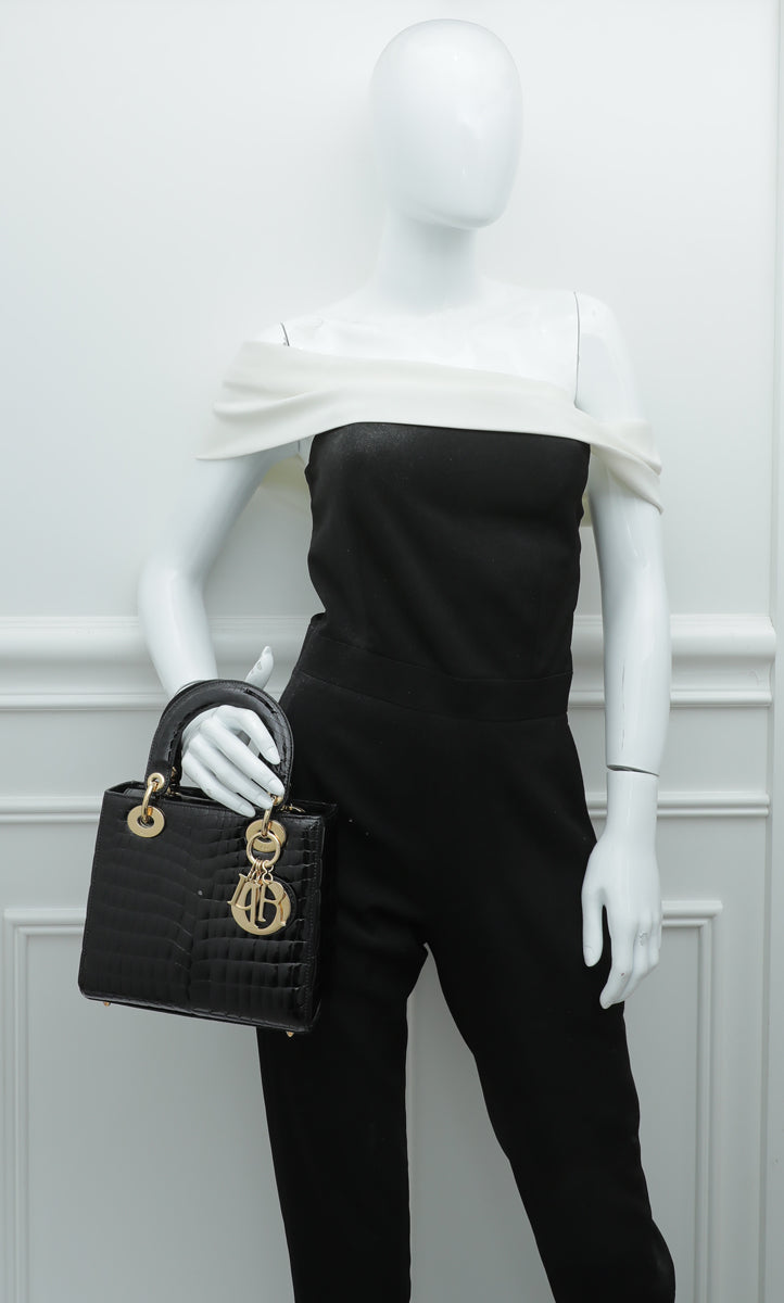 Christian Dior Crocodile Lady Dior Medium Bag