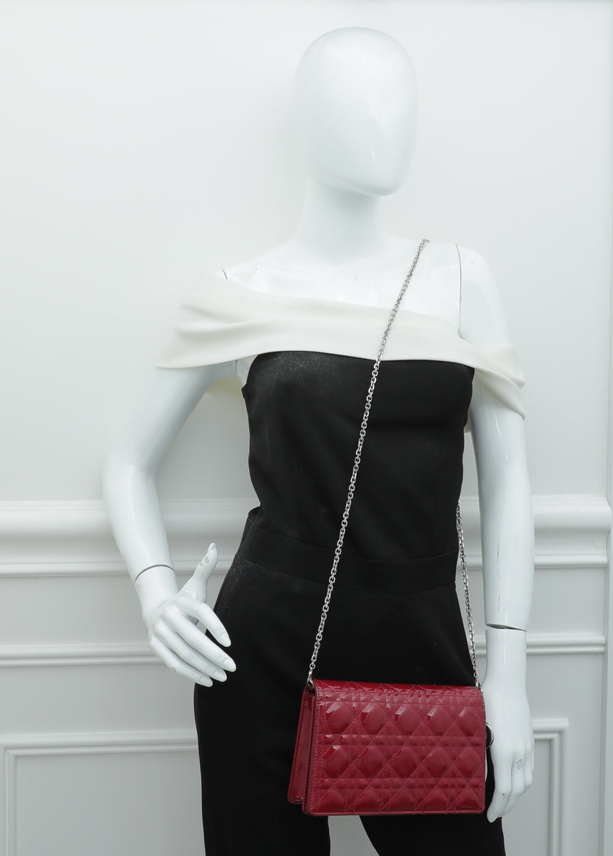 Christian Dior Cherry Lady Dior Chain Pouch