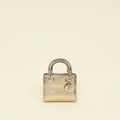 Christian Dior Metallic Champagne Lady Dior Metallic Python Mini Chain Bag
