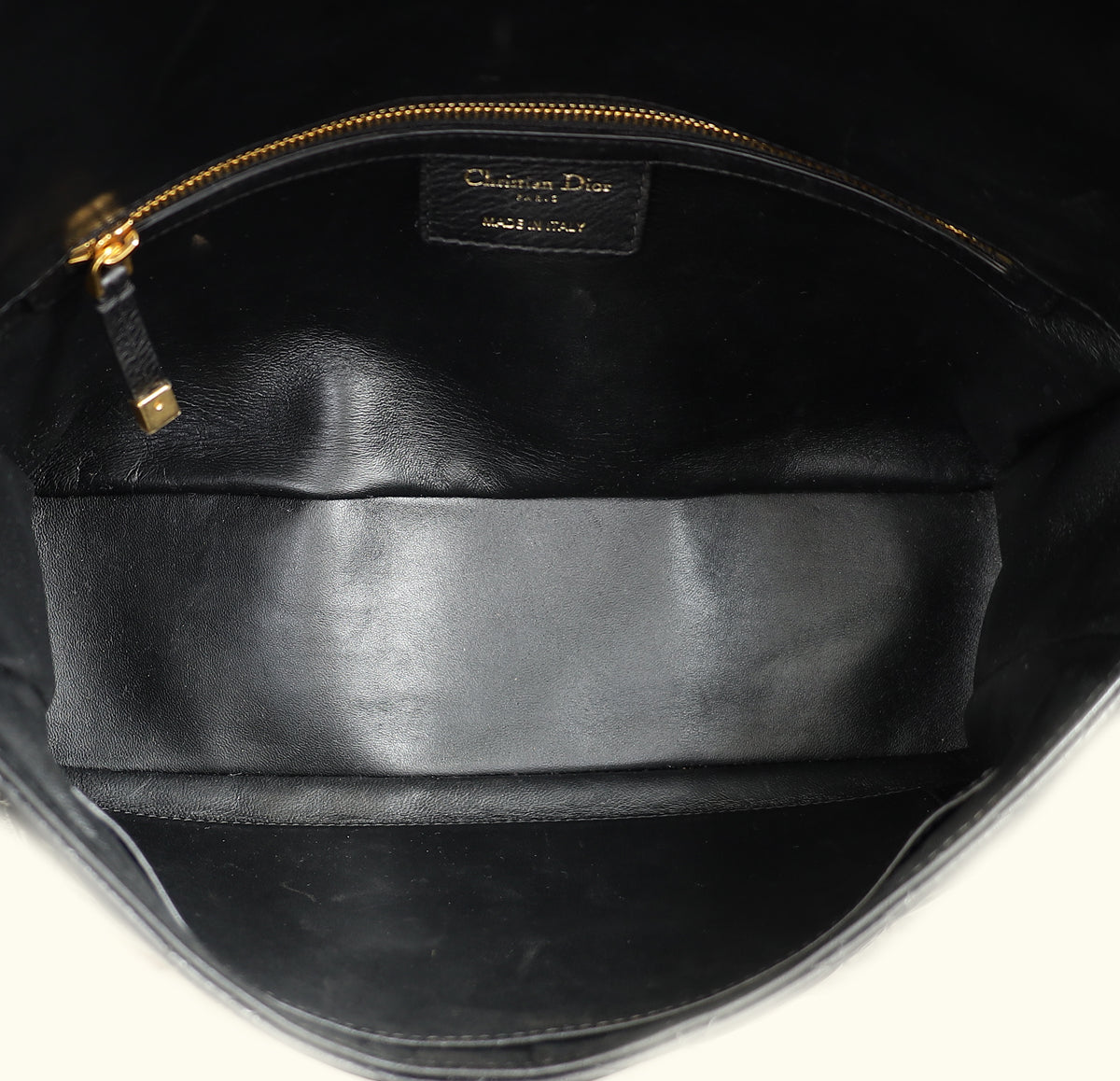 Christian Dior Black Supple Cannage Caro Large Flap Bag