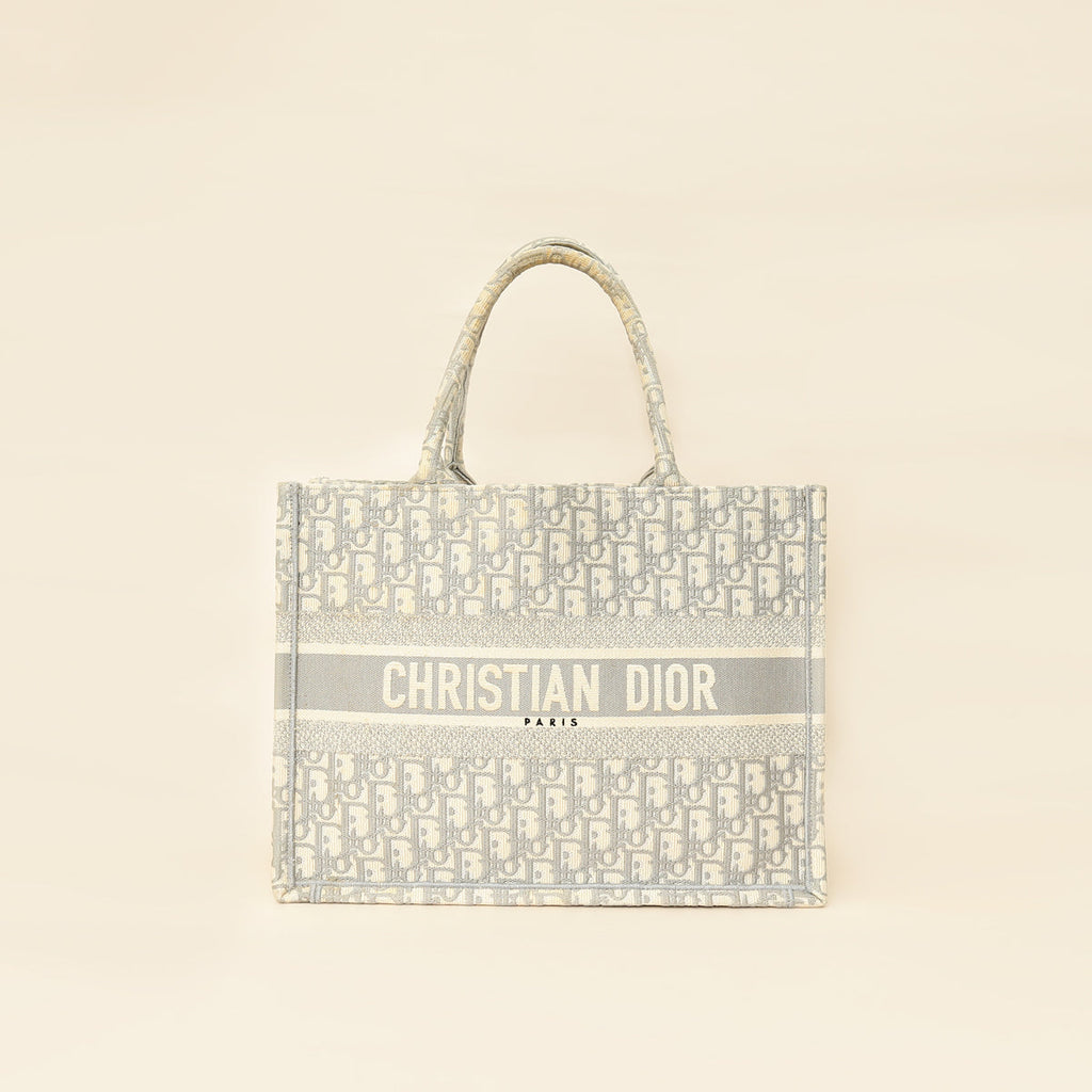 Christian Dior Grey Oblique Book Tote Medium Bag