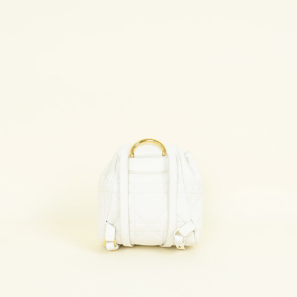 Christian Dior Latte White Small Dior Caro Backpack Bag