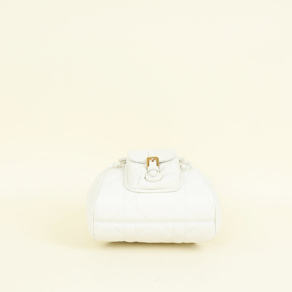 Christian Dior Latte White Small Dior Caro Backpack Bag