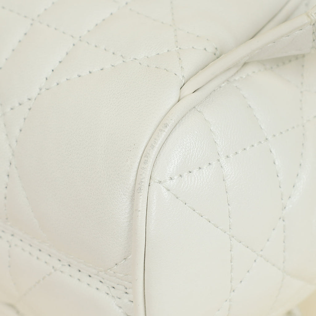 Christian Dior Latte White Small Dior Caro Backpack Bag