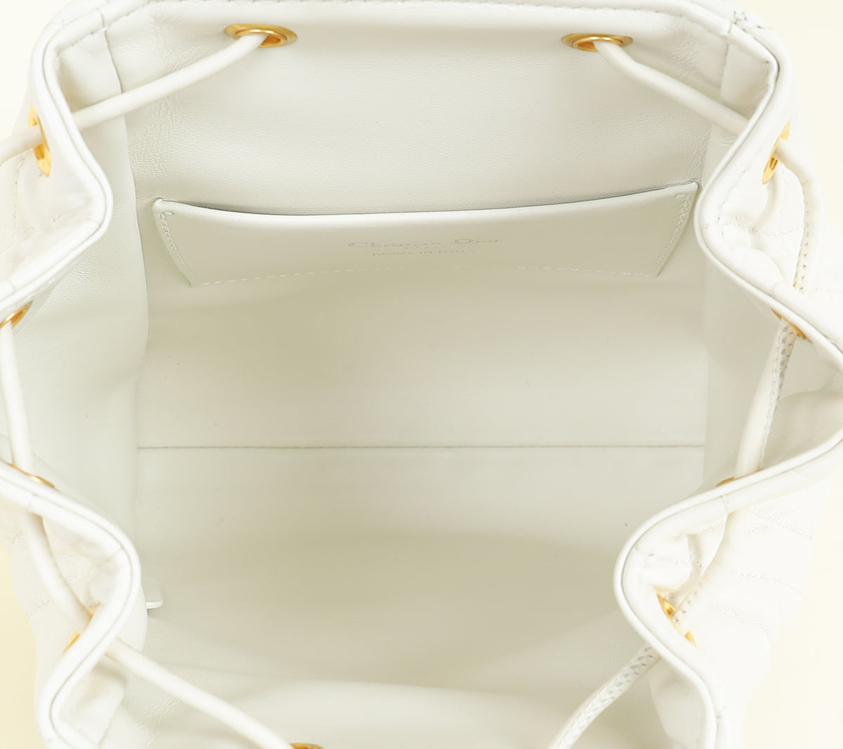 Christian Dior Latte White Small Dior Caro Backpack Bag