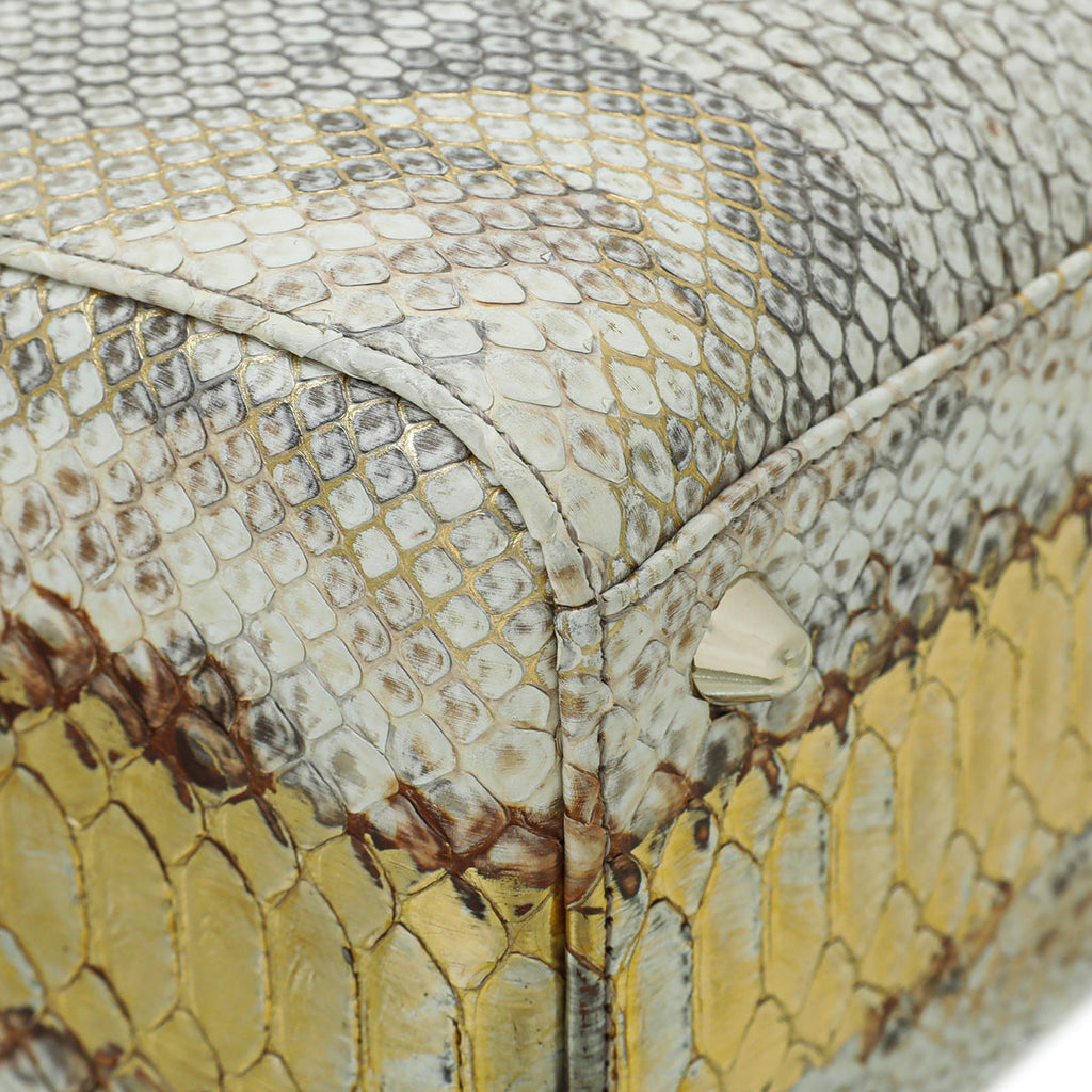 Christian Dior Bicolor Python Lady Dior Large Bag
