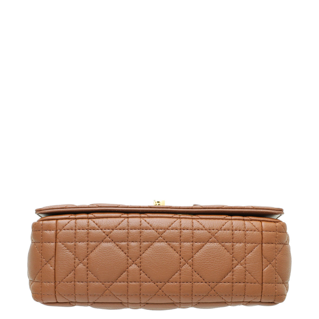 Christian Dior Brown Soft Cannage Caro Small Flap Bag