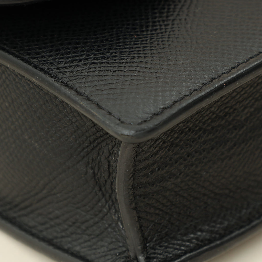 Christian Dior Black Saddle Wallet On Chain Bag