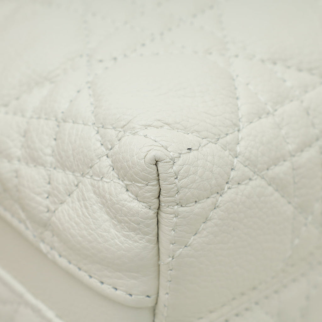 Christian Dior White Cannage Caro D-Cosy Bag