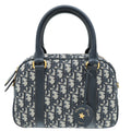 Christian Dior Navy Blue Oblique D-Vibe Medium Bowling Bag