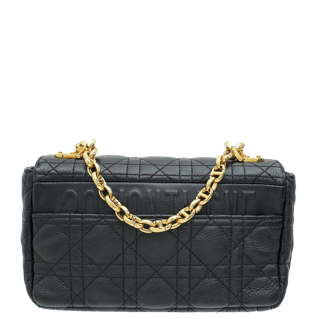 Christian Dior Black Caro Cannage Small Flap Bag