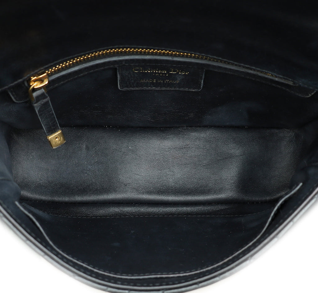 Christian Dior Black Caro Cannage Small Flap Bag
