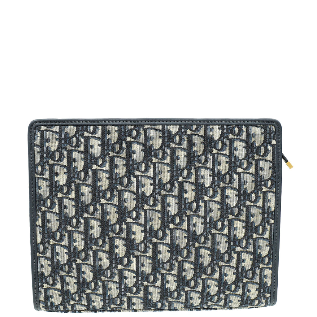 Christian Dior Navy Blue Oblique 30 Montaigne Dea Pouch