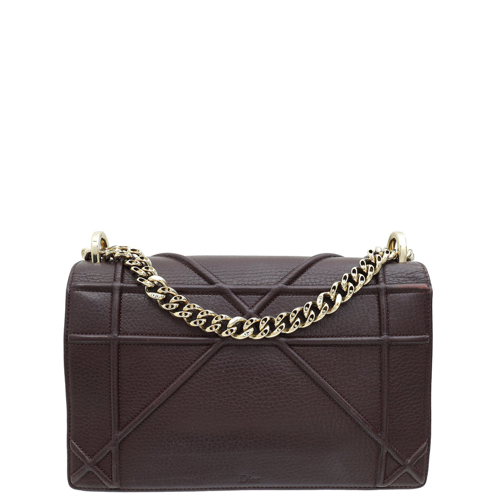Christian Dior Burgundy Diorama Medium Flap Bag