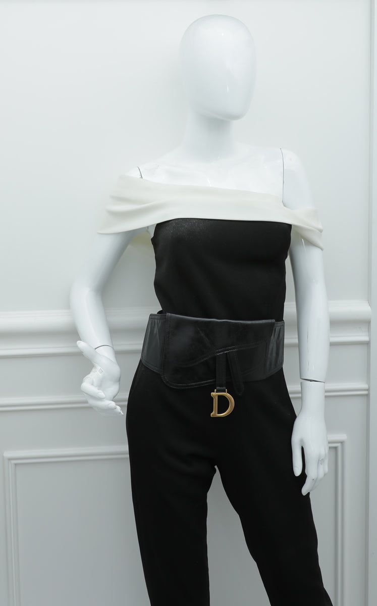 Christian Dior Black Saddle Belt Bag