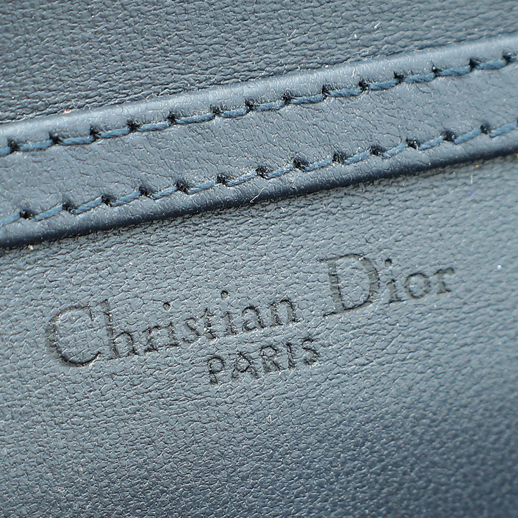 Christian Dior Dark Grey Diorama Micro Cannage Wallet On Chain