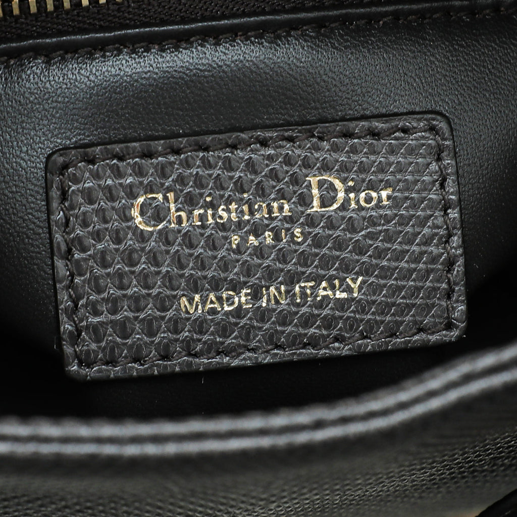 Christian Dior Smoky Gray Lizard Lady Dior Mini Bag