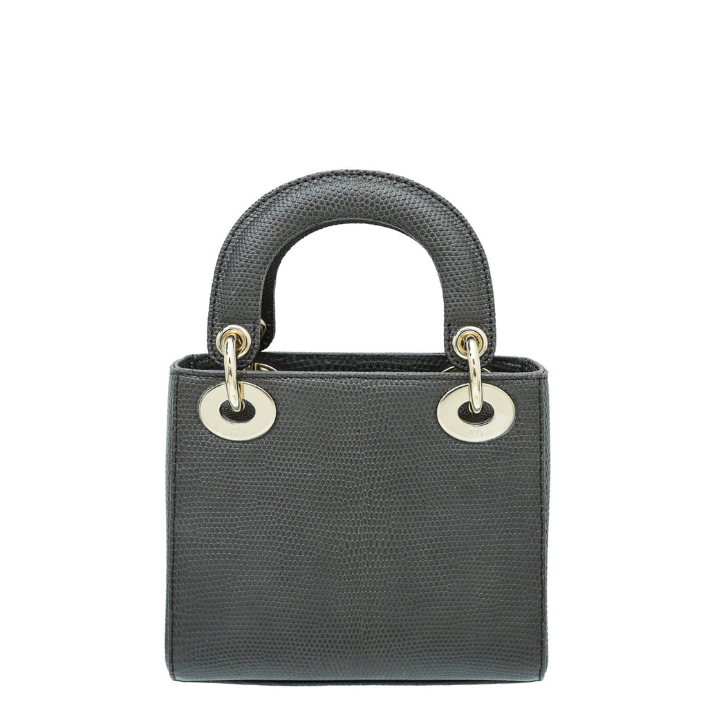 Christian Dior Smoky Gray Lizard Lady Dior Mini Bag