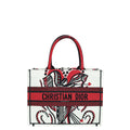 Christian Dior Bicolor Book Tote Cupidon Embroidered Medium Bag