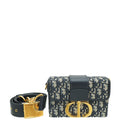 Christian Dior Navy Blue Oblique 30 Montaigne Box Bag