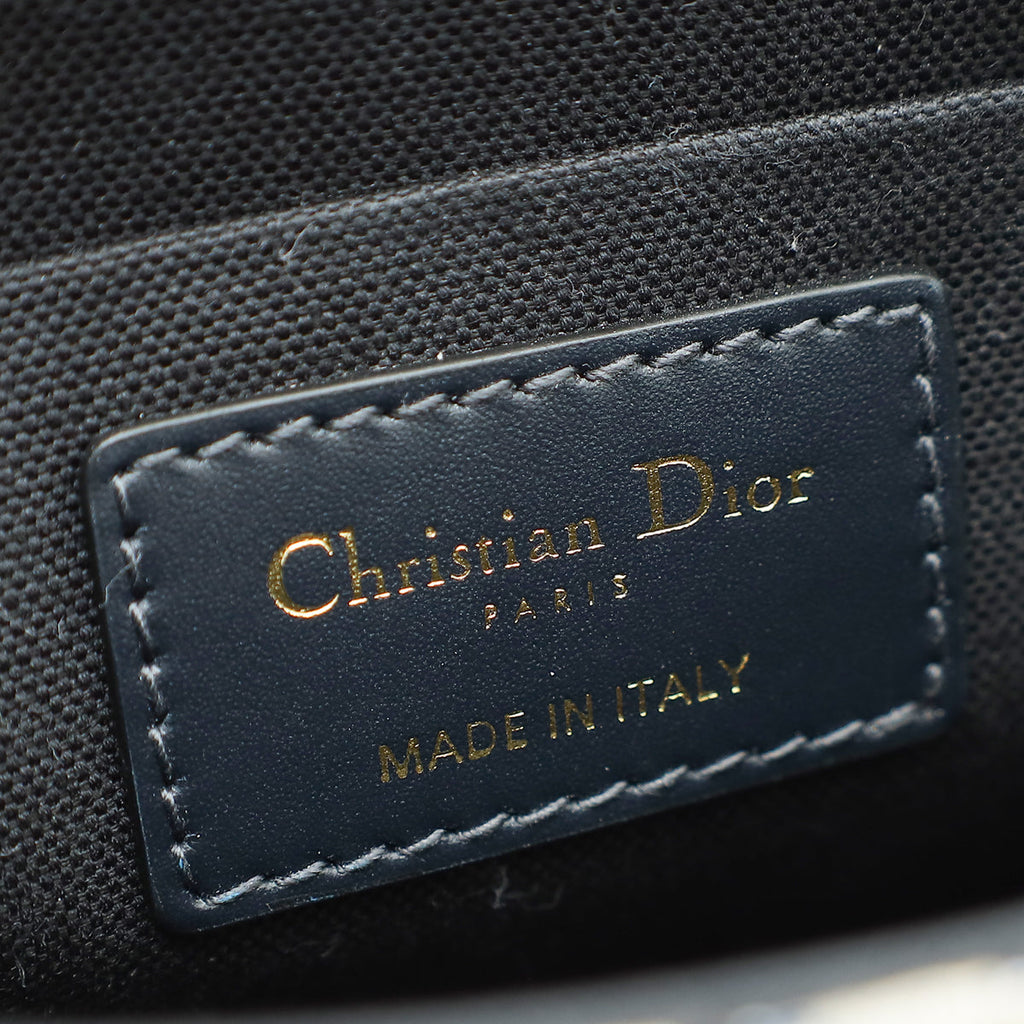 Christian Dior Navy Blue Oblique 30 Montaigne Box Bag