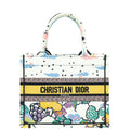 Christian Dior White Multicolor "Latte Ciel de Rêve Embroidery" Motif Book Tote  Small Bag