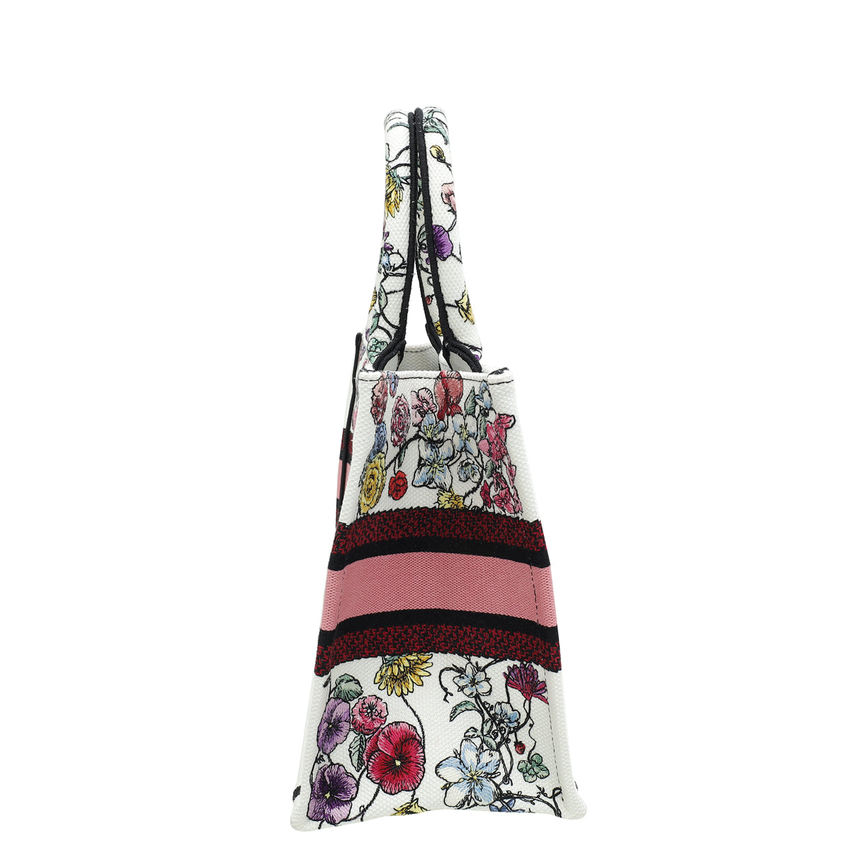 Christian Dior White Multicolor Book Tote Florilegio Embroidery Small Bag