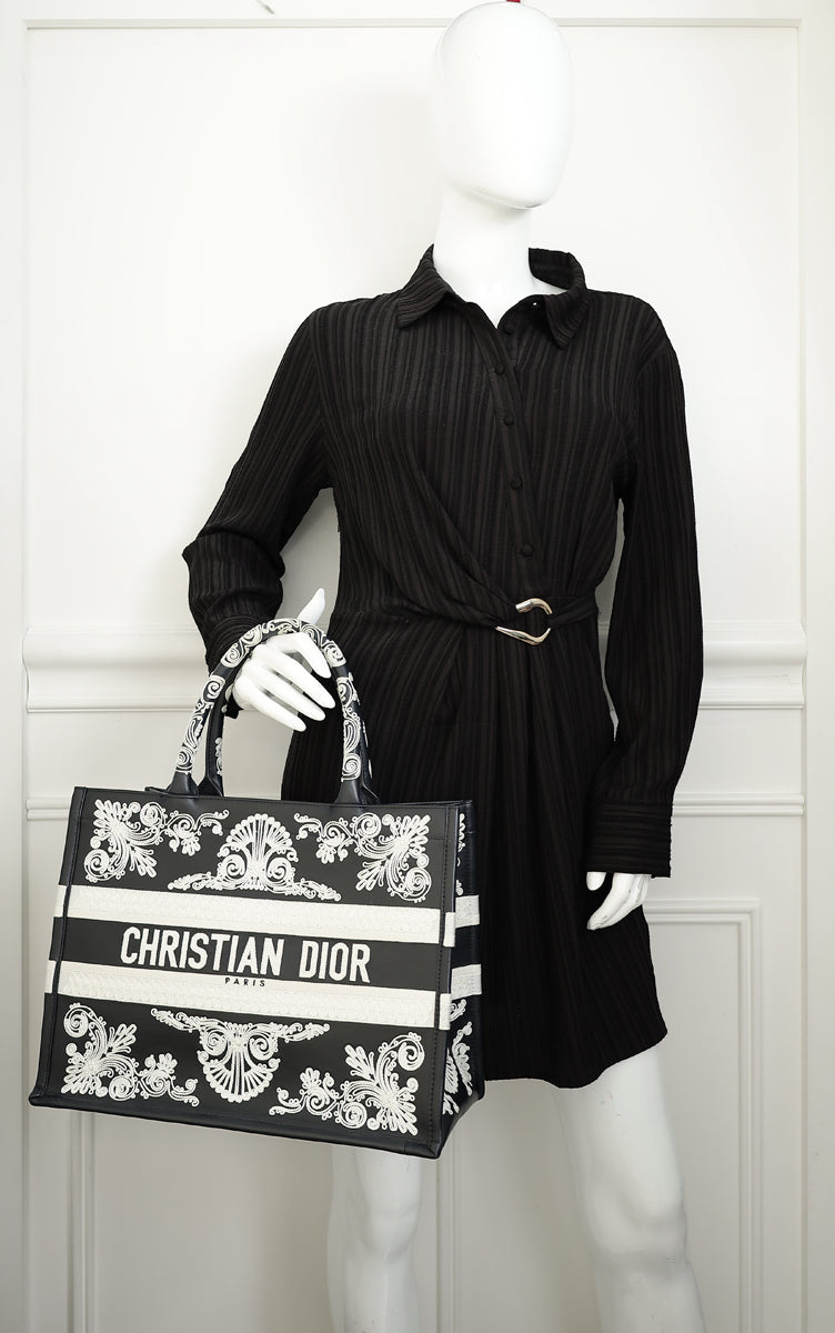 Christian Dior Bandana Embroidery Medium Book Tote Bag