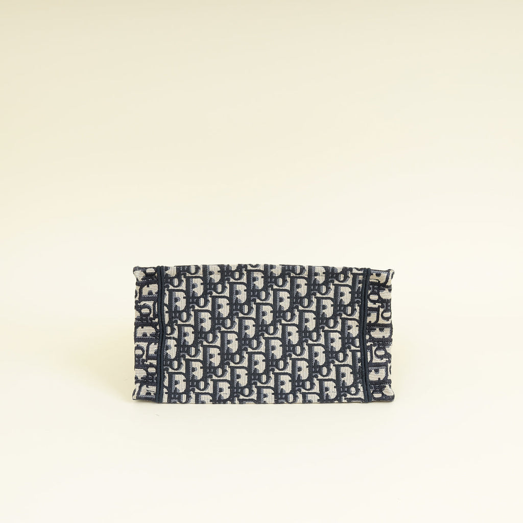 Christian Dior Navy Blue Oblique Small Book Tote Bag w/ UP INITIALS